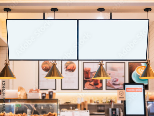 Mock up screen display Restaurant Cafe Menu Food Business  © VTT Studio