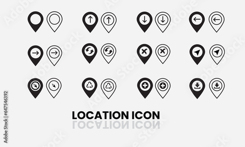 Arrow location pin icon design for web design