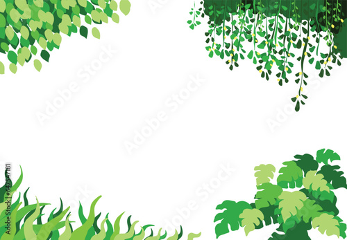 Plants and forests trees garden plants vectors for background decoration