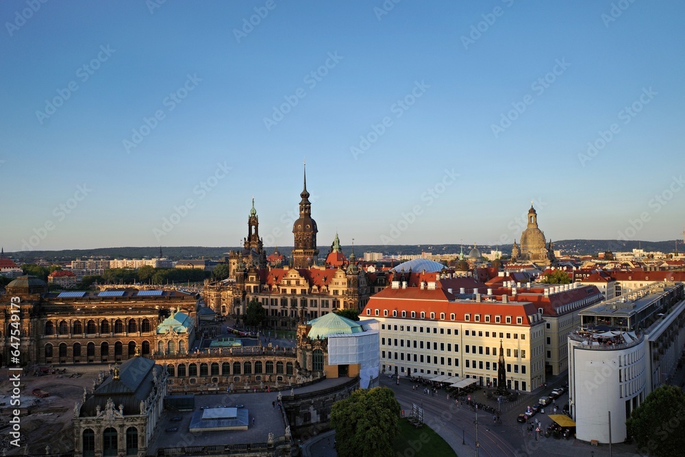 dresden - capital of saxony at sunset - golden hour. High quality photo