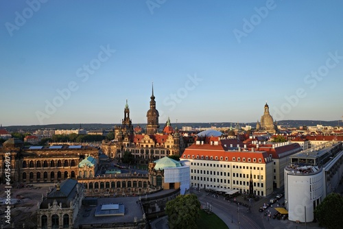 dresden - capital of saxony at sunset - golden hour. High quality photo © metapictrs