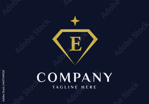 A logo with the letter E and a diamond
