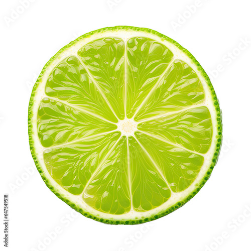 Lime slice half fresh green transparent