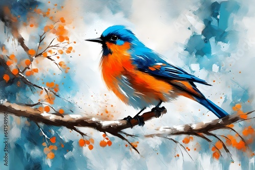 The bird at the heart of "Harmony in Spring" is a true masterpiece of color and grace. Its plumage © Mahreen