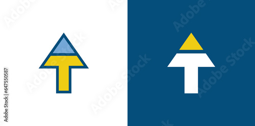 initial Letter T Arrow Logo Concept sign icon symbol Design Element. Marketing, Financial, Accounting, Consulting Logotype. Vector illustration logo template
