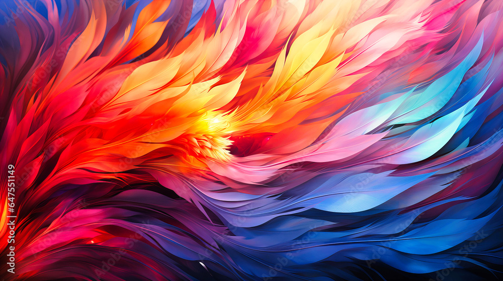 Abstract feathers of mythical birds in flight Abstract feathers of mythical birds in flight