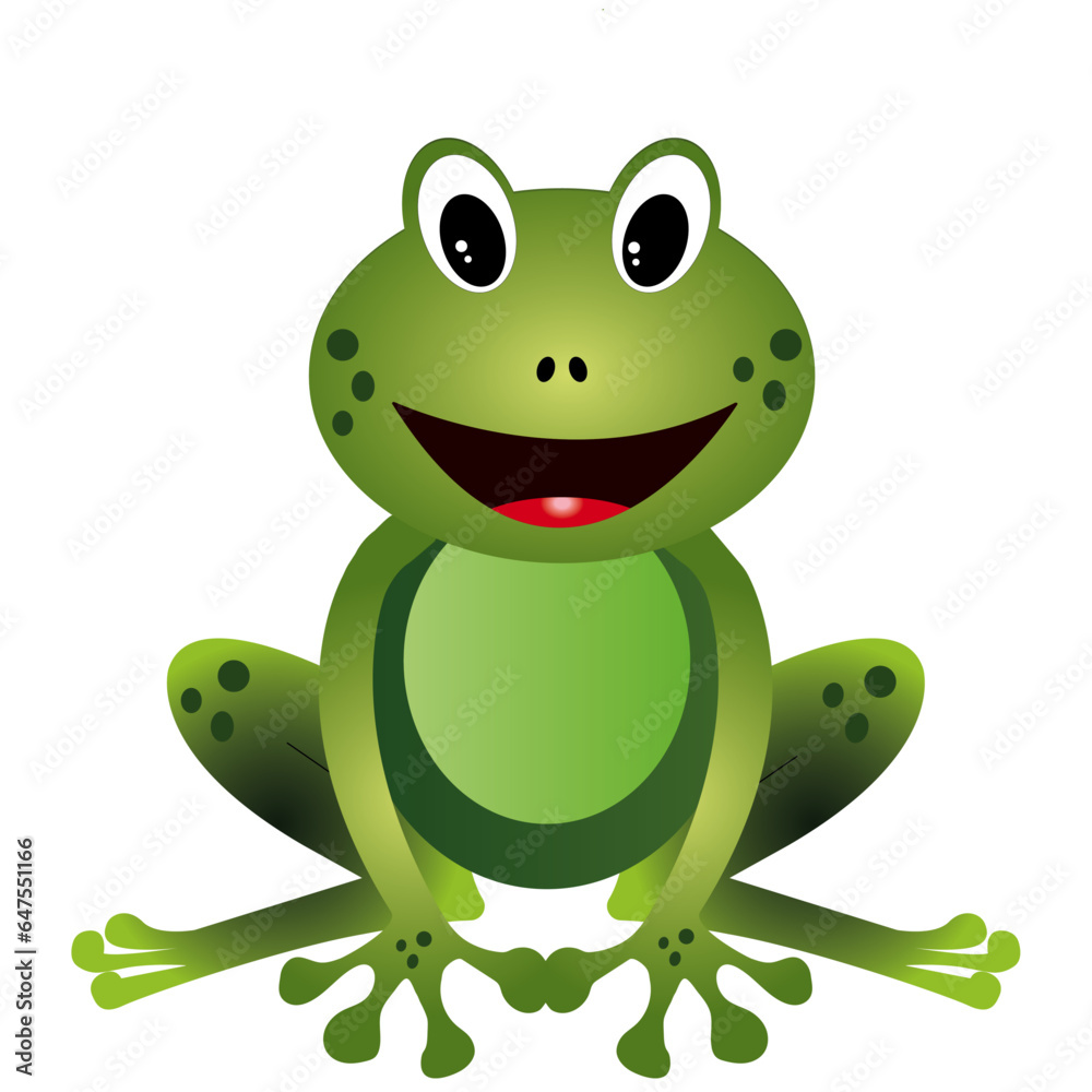 Fototapeta premium cartoon frog on white background