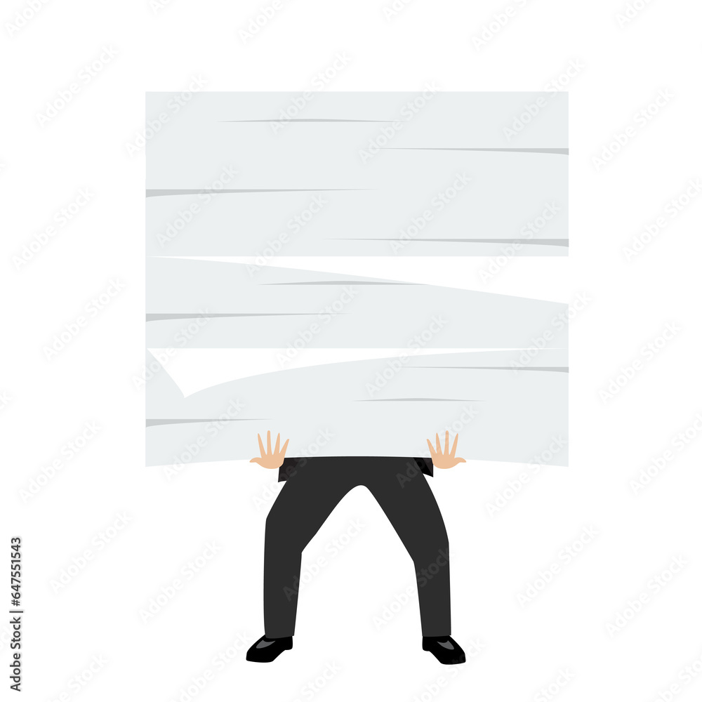 Businessman holding a lot of documents Businessman holding a lot of documents