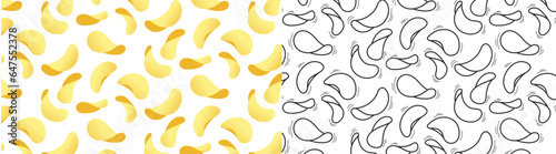 potato chips seamless pattern background photo