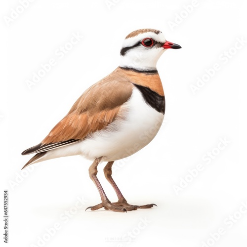 Wilsons plover bird isolated on white background.