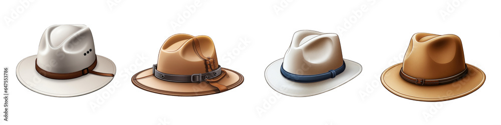 Explorer Hat clipart collection, vector, icons isolated on transparent background