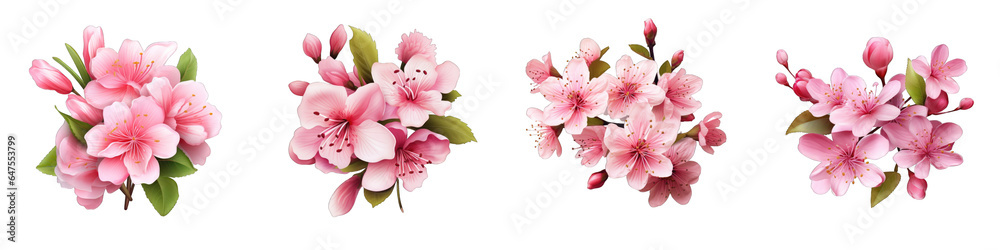 Obraz premium Blossoming Flowers clipart collection, vector, icons isolated on transparent background