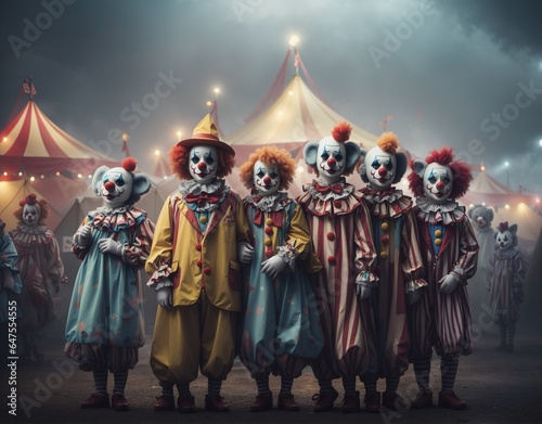 AI generated. Image of circus and clowns