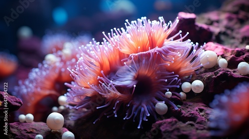 close up of a coral. anemone actinia underwater reef sea close up of a coral. © Rezaul