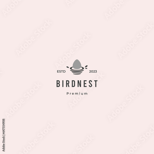 bird nest logo design retro hipster vintage