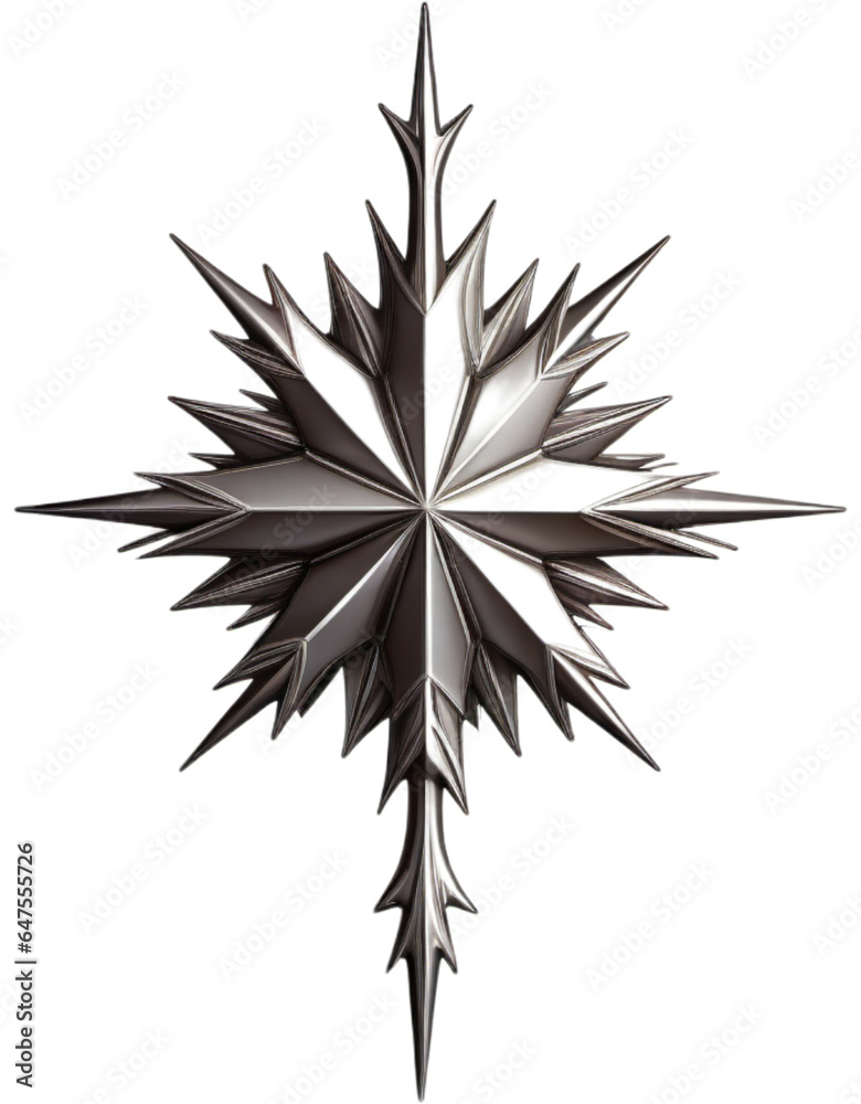 Fototapeta premium Star tree topper shiny illustration isolated on white background