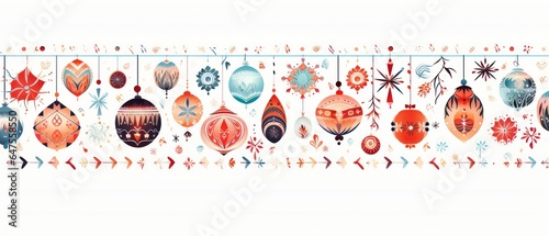 Merry Christmas and happy new year pattern, in the ethnic pattern concept, generative ai