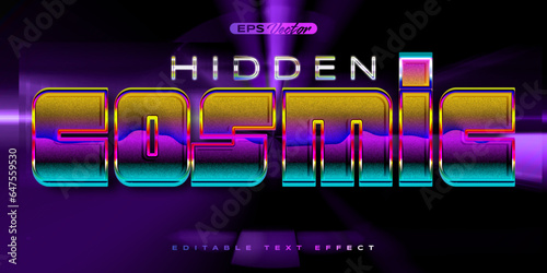 Retro shiny Y2K editable text effect hidden cosmic