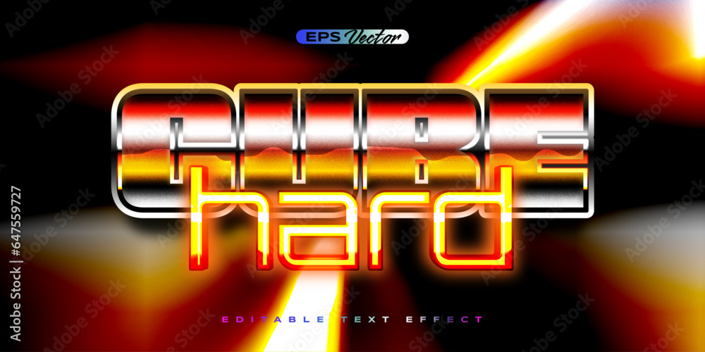 Retro shiny Y2K editable text effect cube hard Retro shiny Y2K editable text effect cube hard