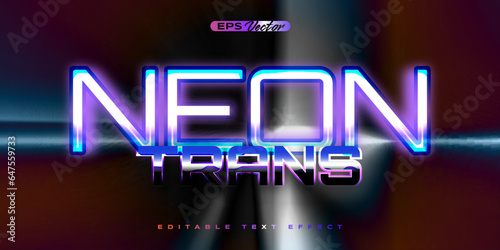 Retro shiny Y2K editable text effect neon trans