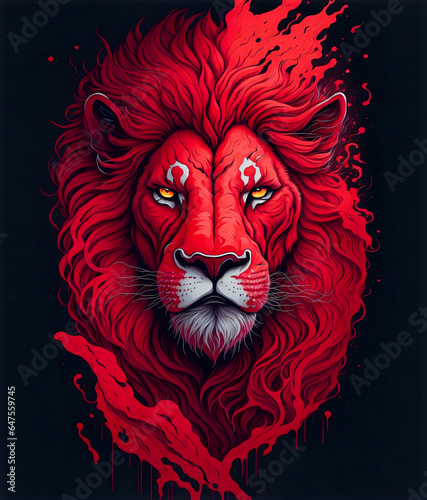  Lions Head Illustration - Generative Ai