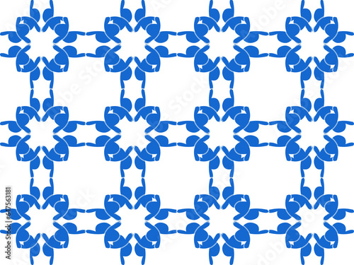 seamless pattern with blue flowers