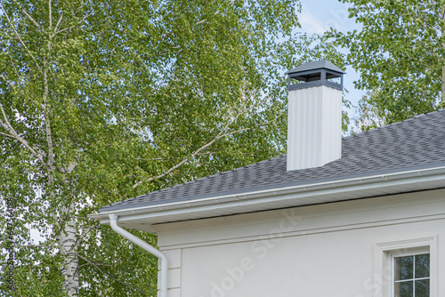 Shingles texture - close up view of asphalt roofing shingles