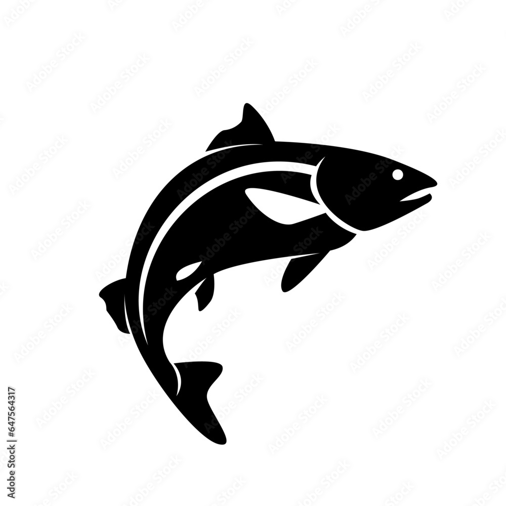 Fototapeta premium Salmon fish silhouette logo icon design illustration