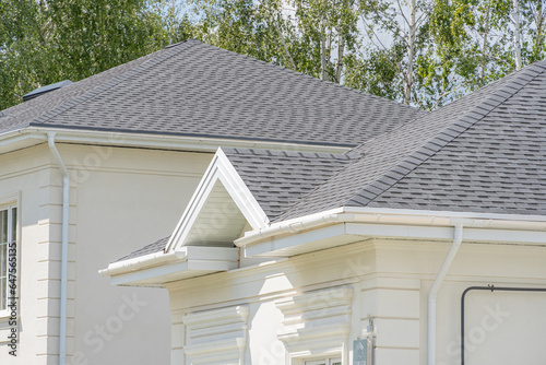 Shingles texture - close up view of asphalt roofing shingles