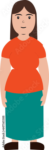 Fat office girl vector 