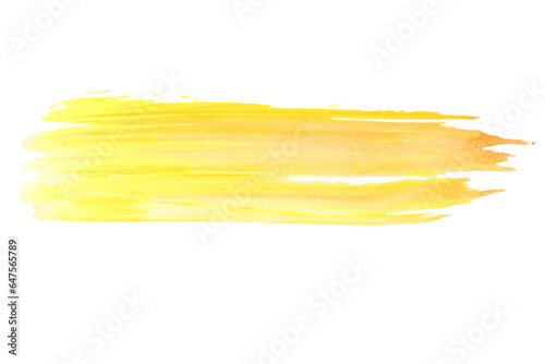 PNG, stroke of yellow paint, isolated on white background
