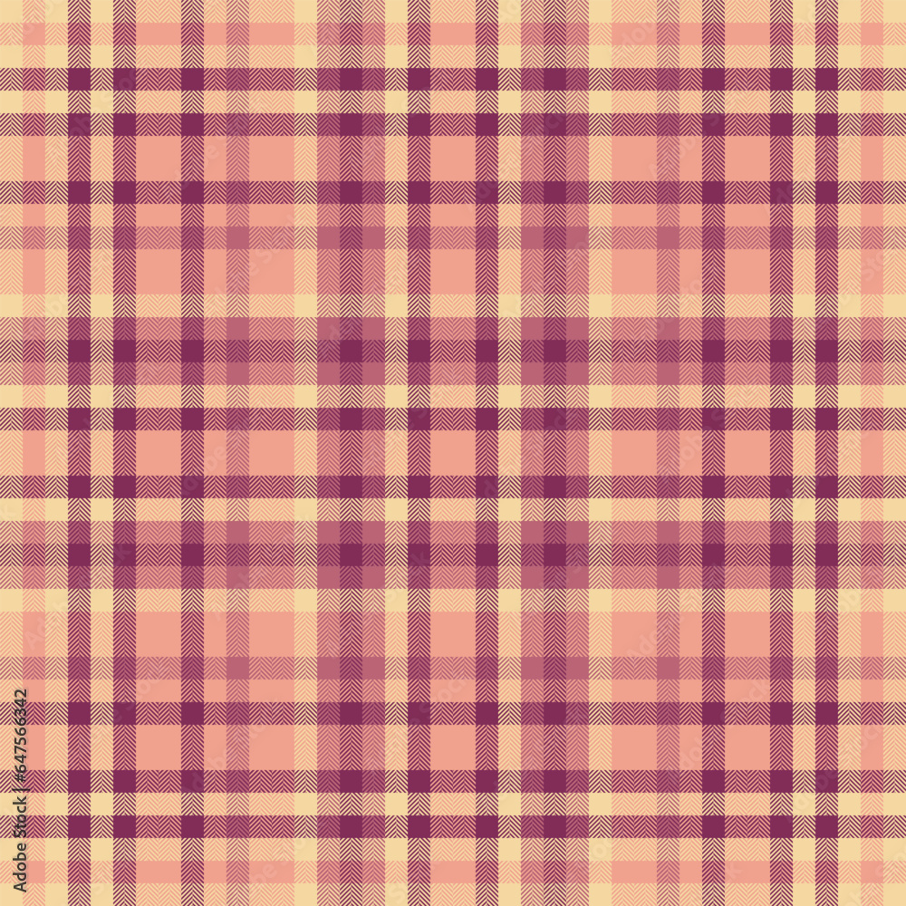 Tartan seamless background of texture vector check with a fabric pattern plaid textile.