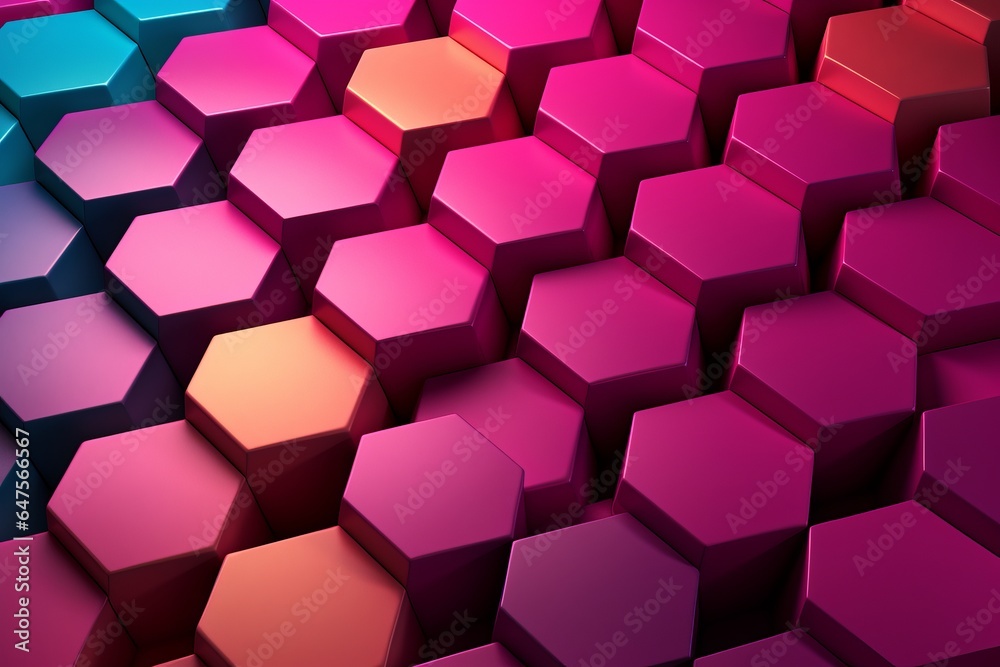 abstract hexagon pattern, blue pink purple color spectrum colors abstract hexagon pattern, blue pink purple color spectrum colors