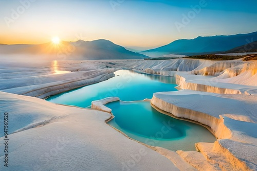 Natural pools and terraces generated by AI tool.