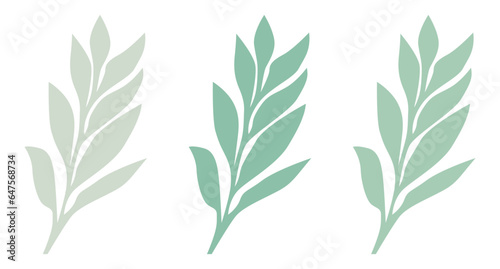 Abstract branch for logos, wallpaper decoration and graphic works in three colors