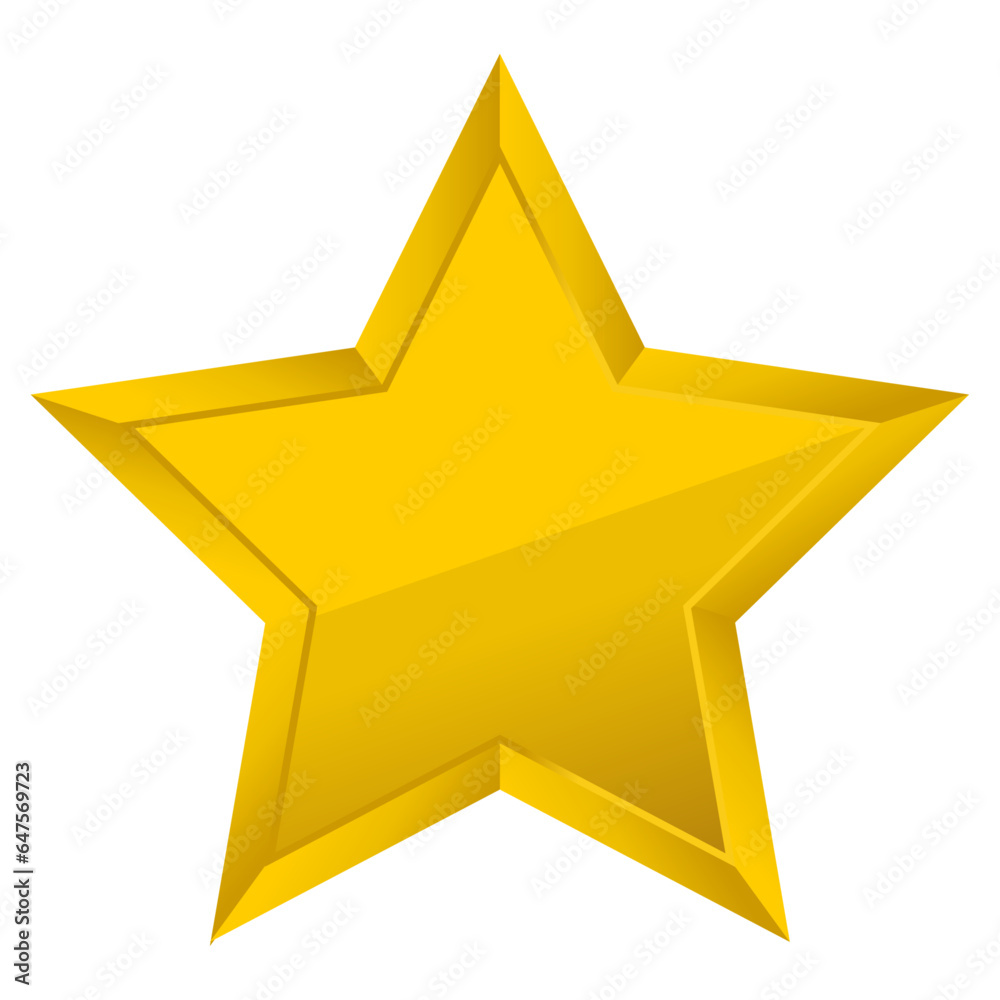 Fototapeta premium Gold star isolated on transparent background.
