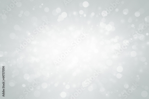 White snowflake blurred on gray defocused background, Luxury christmas shine wallaper.