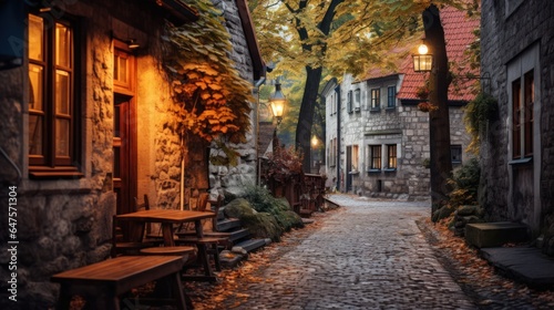 Photo of a cozy street in Tallinn s Old Town. Estonia Saiakang Street in Old Tallinn