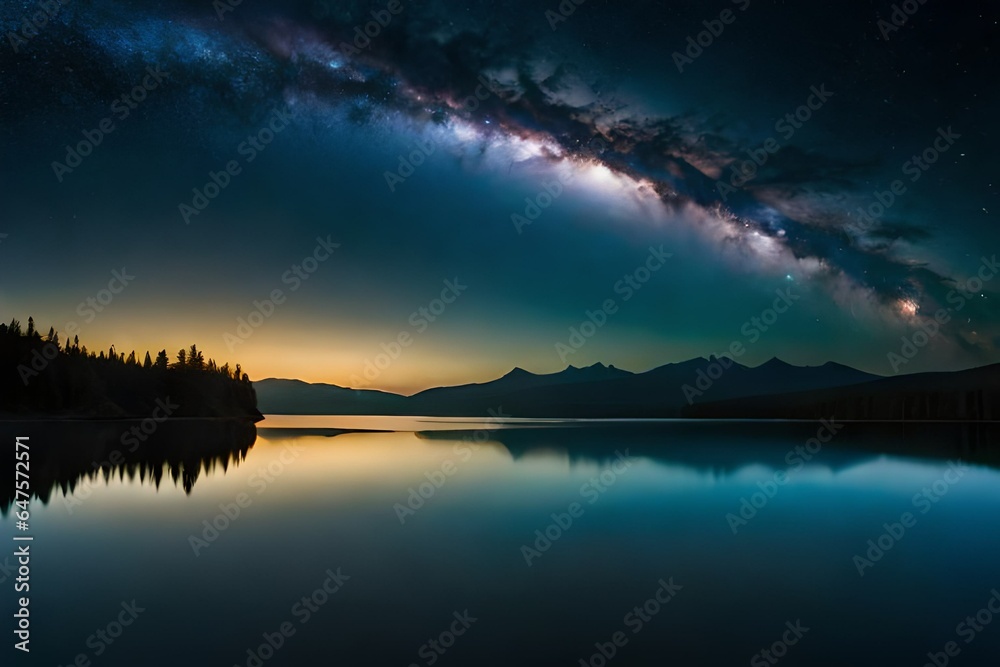 Beautiful shot of the Milky Way illuminating a dar
