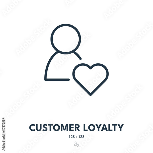 Customer Loyalty Icon. Consumer, Client, Trust. Editable Stroke. Simple Vector Icon