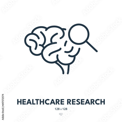 Healthcare Research Icon. Diagnosis, Disease, Health. Editable Stroke. Simple Vector Icon