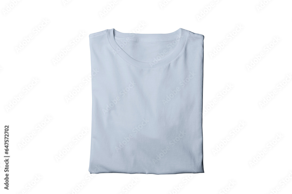 Blank isolated baby blue folded crew neck t-shirt template Blank isolated baby blue folded crew neck t-shirt template