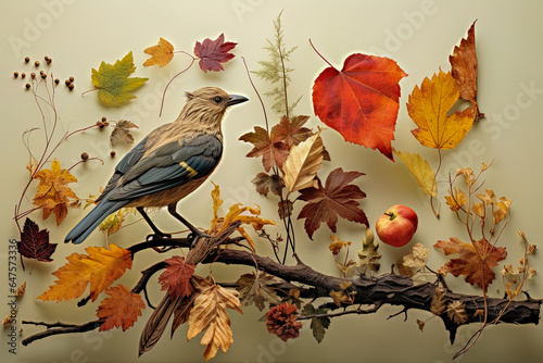 Autumn scene in captivating colors, cozy atmosphere, autumn background, template o banner