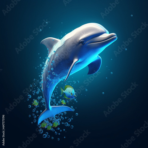 cute and funny 3d dolphin fish © Robin