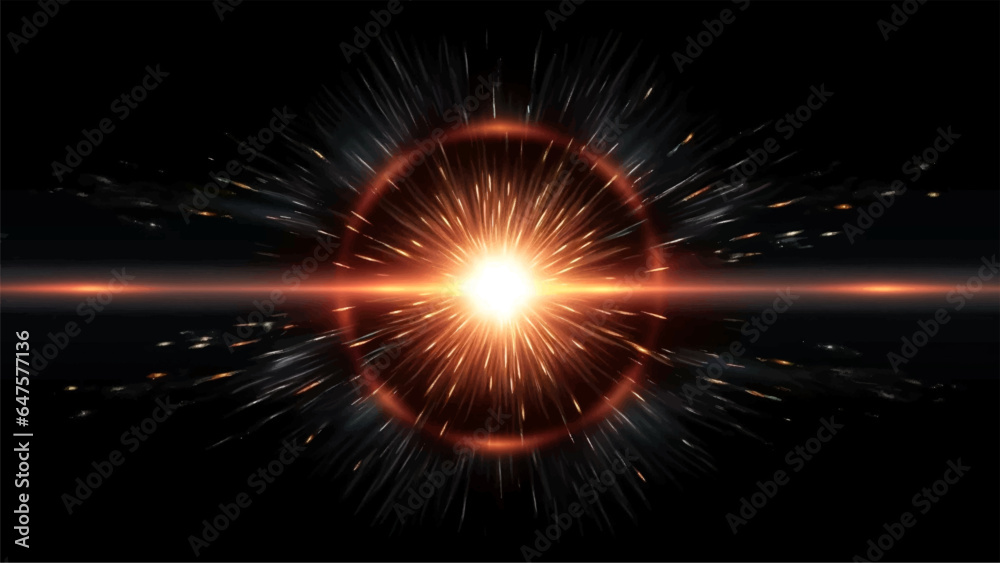 Abstract light flash flare lens, glow vector illustration isolated on black background. Overlay for motion graphic and cinematic video Abstract light flash flare lens, glow vector illustration isolated on black background. Overlay for motion graphic and cinematic video