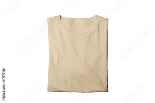 Blank isolated sand dune folded crew neck t-shirt template