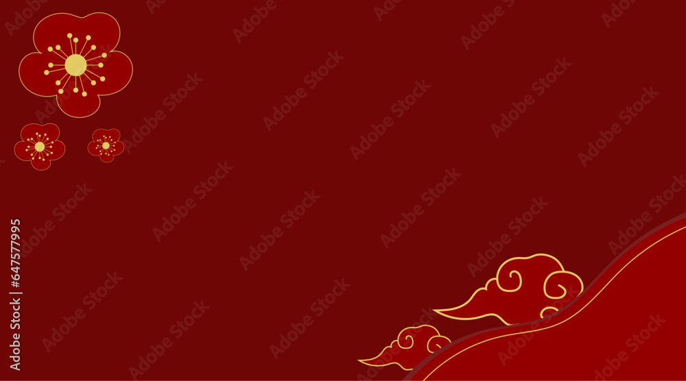red and gold chinese background vector