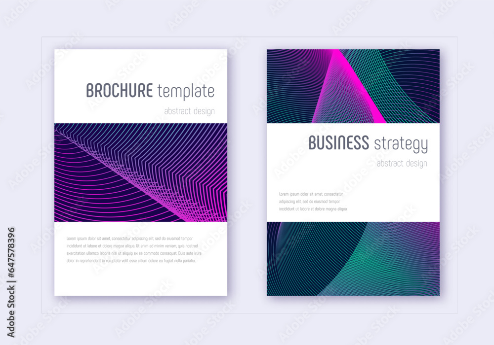 Minimalistic cover design template set. Neon abstr