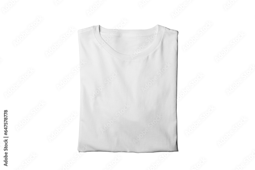 Blank isolated white folded crew neck t-shirt template Blank isolated white folded crew neck t-shirt template