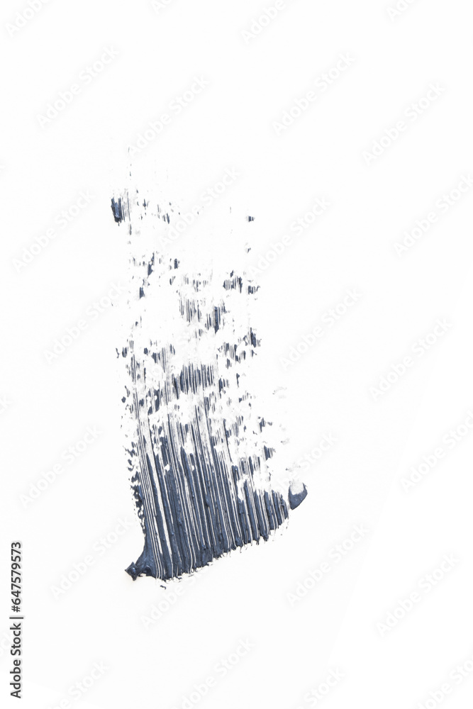 Naklejka premium Blue mascara brush strokes on isolated background, cosmetic product swatch